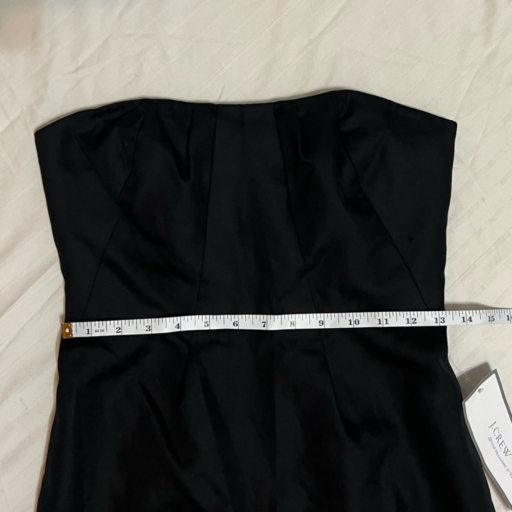 J. Crew Erica Cotton Cady Black Strapless Dress Evening Cocktail Size 0 NWT - Picture 9 of 16